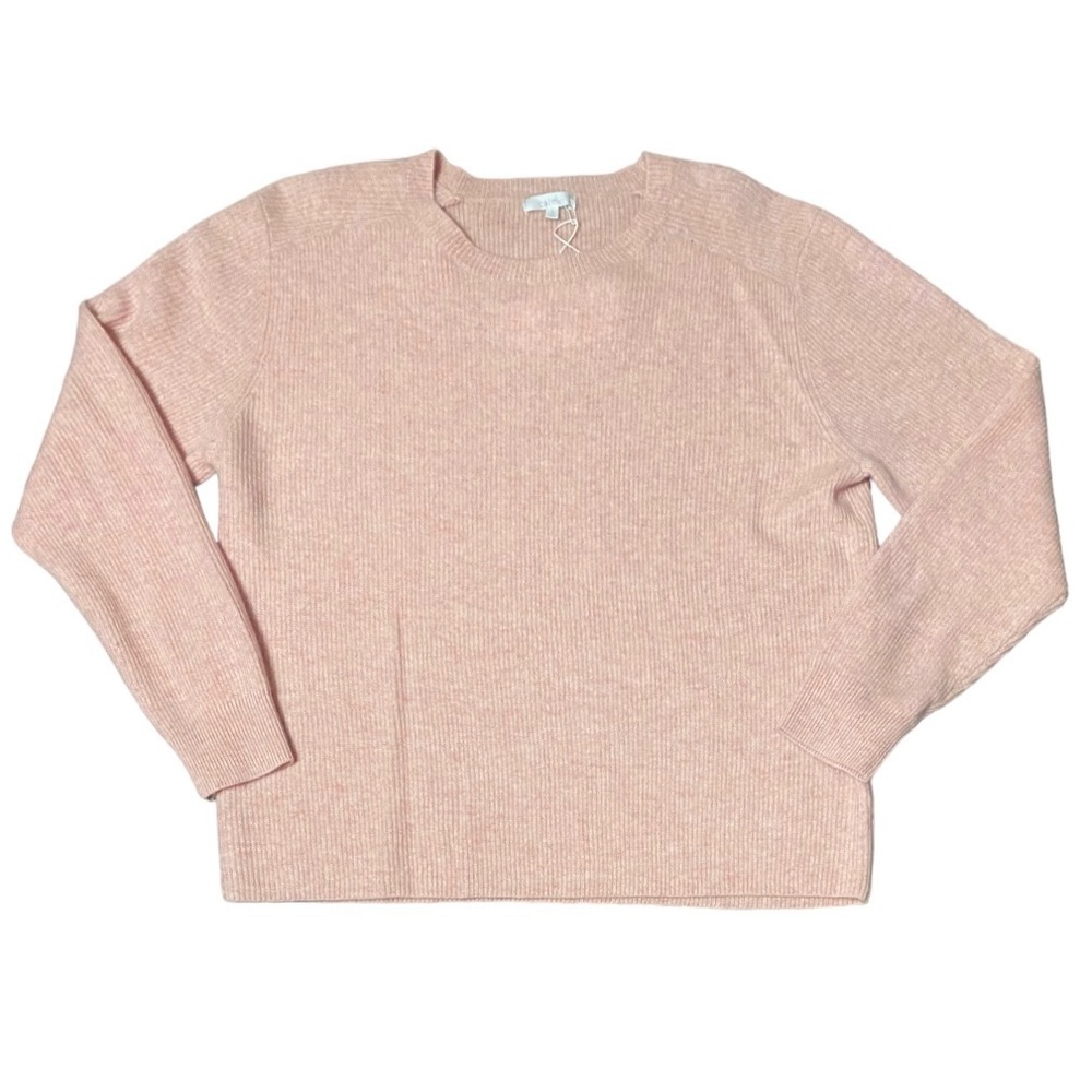 ❌SOLD❌ Johnny Was Calme Recycled Cashmere Ribbed Pullover Sweater in Blush Pink
